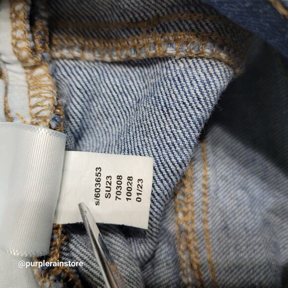 Loft Jeans Cut Off Shorts Size 4 High Rise Medium Dark Wash Stretch Denim - Picture 6 of 12